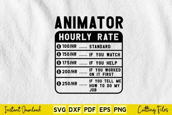Reviewing the Funny Animator Hourly Rate SVG for Embroidery